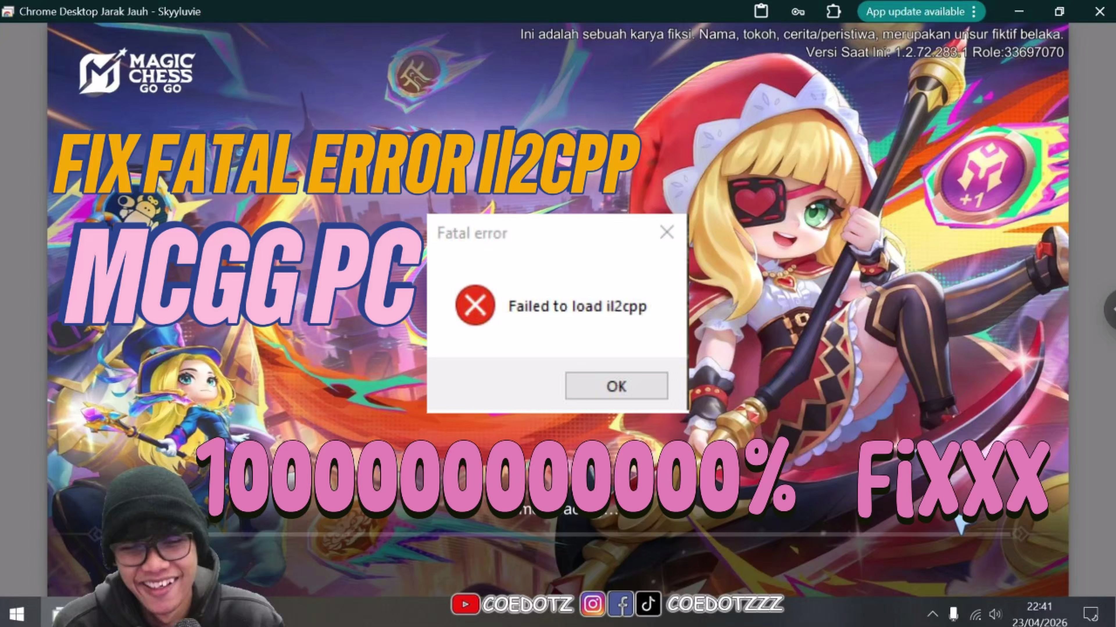 Tutorial Cara Fix Fatal Error il2cpp Magic Chess GO:GO PC 100% Work # ...