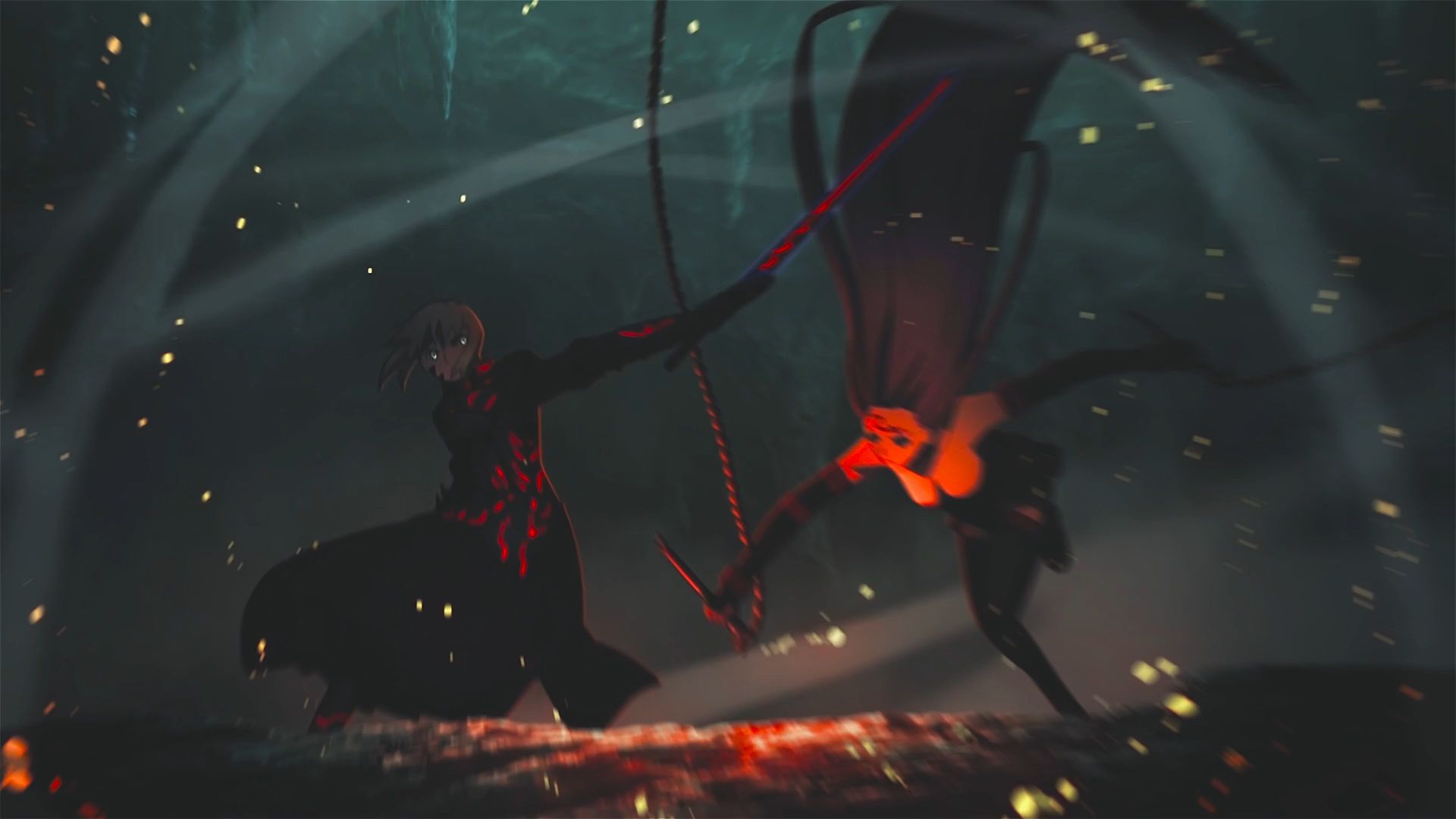 Fate/Stay Night Heaven's Feel III Saber Alter vs Rider Full Fight. ( 60fps  ) - BiliBili