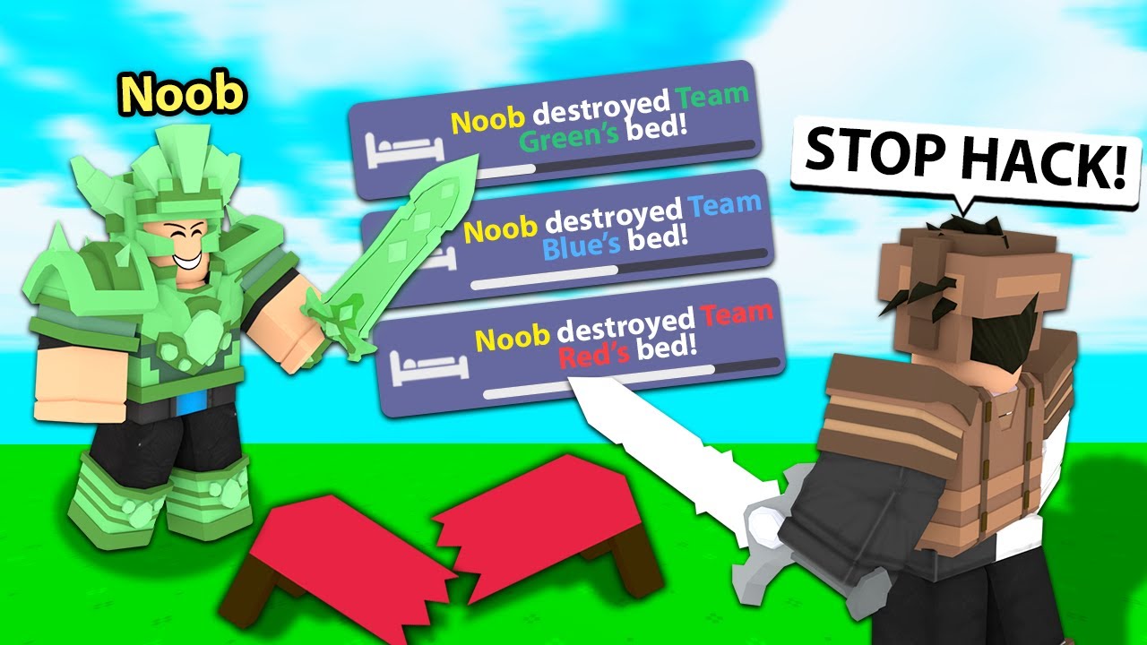 HACKER IN ROBLOX BEDWARS 