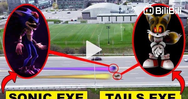 DRONE CATCHES TAILS.EXE AND SONIC.EXE RACING ON A HIGHWAY!