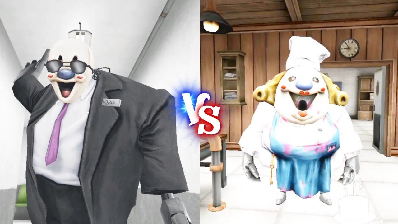 Boris In Ice Scream 4 VS Ice Scream 8 