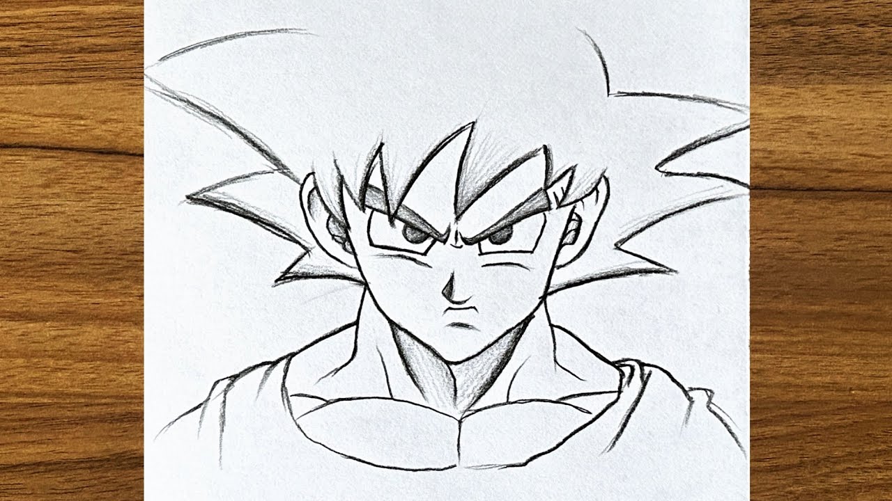 Ms Drawing Black & White Goku (Dragon Ball Z), Size: A4