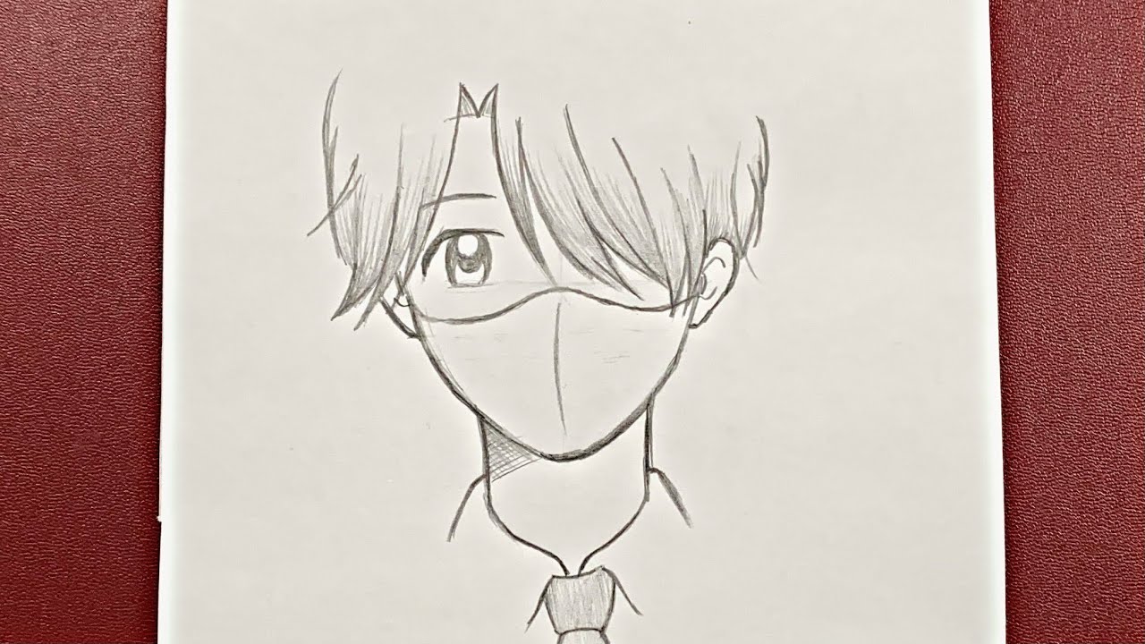 Easy anime drawing  how to draw anime boy wearing a mask - BiliBili