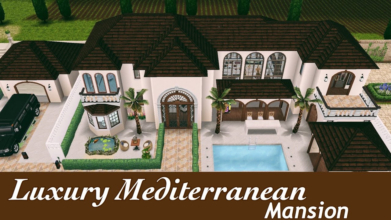 BLOXBURG HOUSE BUILD MANSION, BEAUTIFUL MEDITERRANEAN MANSION, READ  DESCRIPTION