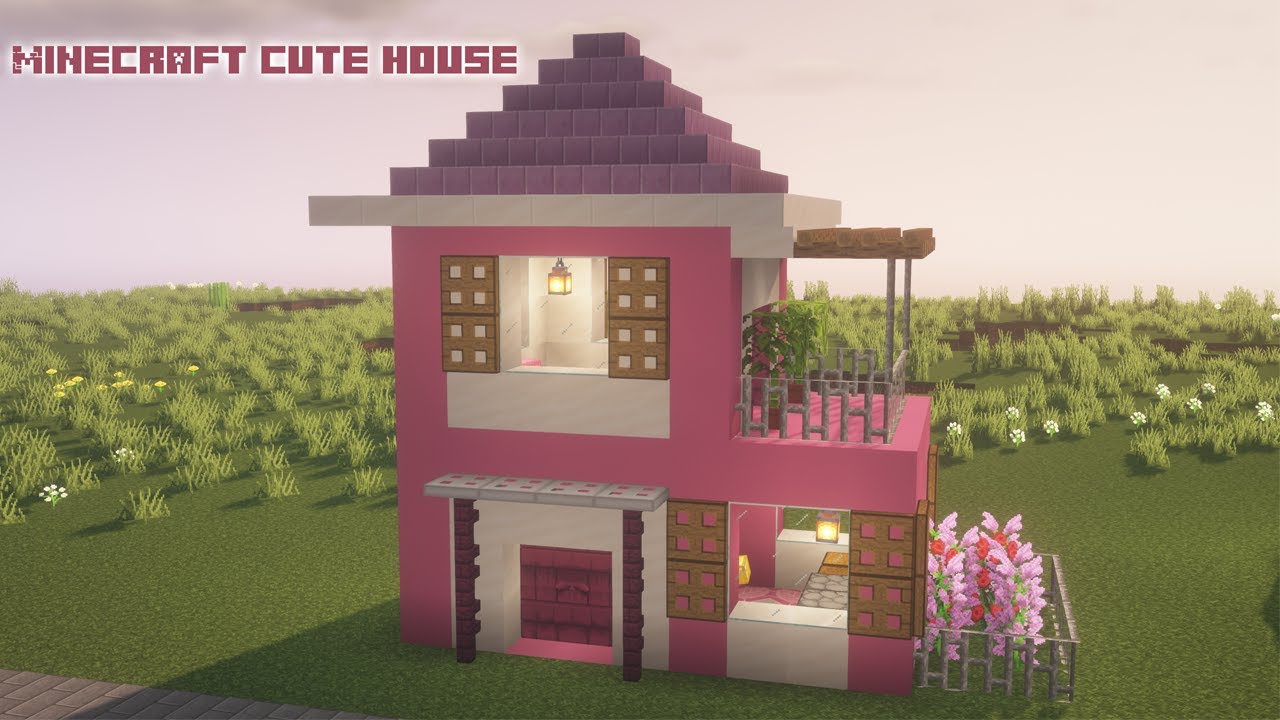 Pink Mansion  Minecraft houses, Cute minecraft houses, Minecraft