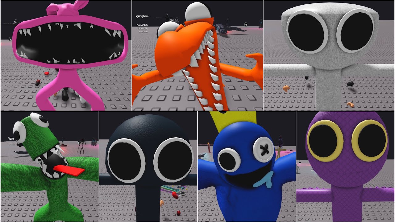 Rainbow Friends Roblox - ALL Jumpscares All Monsters [Blue, Green