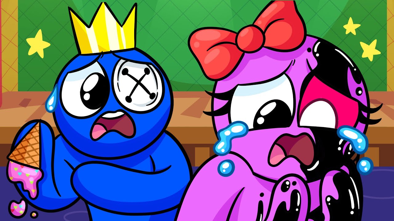 BABY BLUE CORRUPTED Vs RED?! Rainbow Friends Animation 