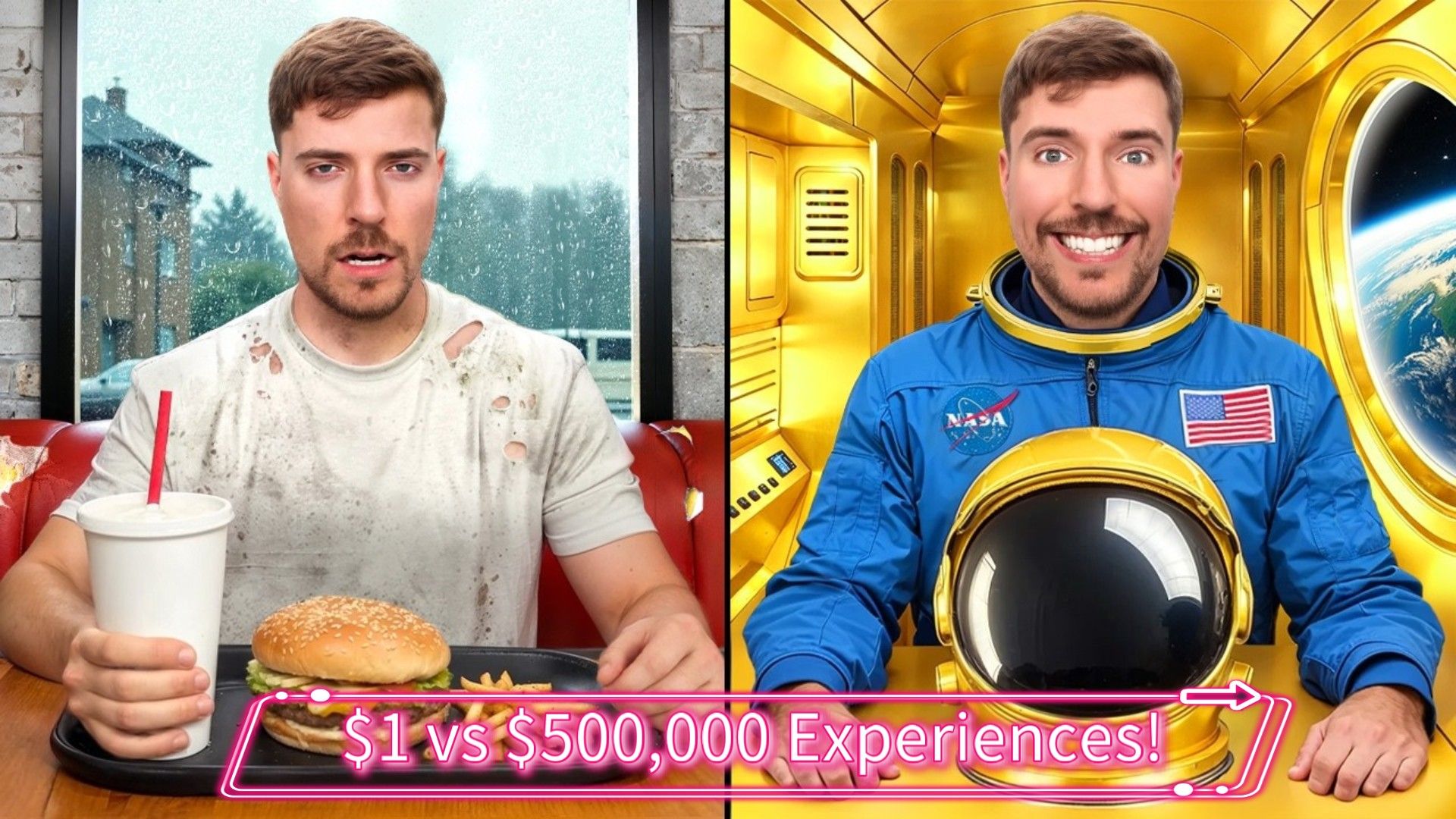 $1 Vs $500,000 Experiences! - BiliBili