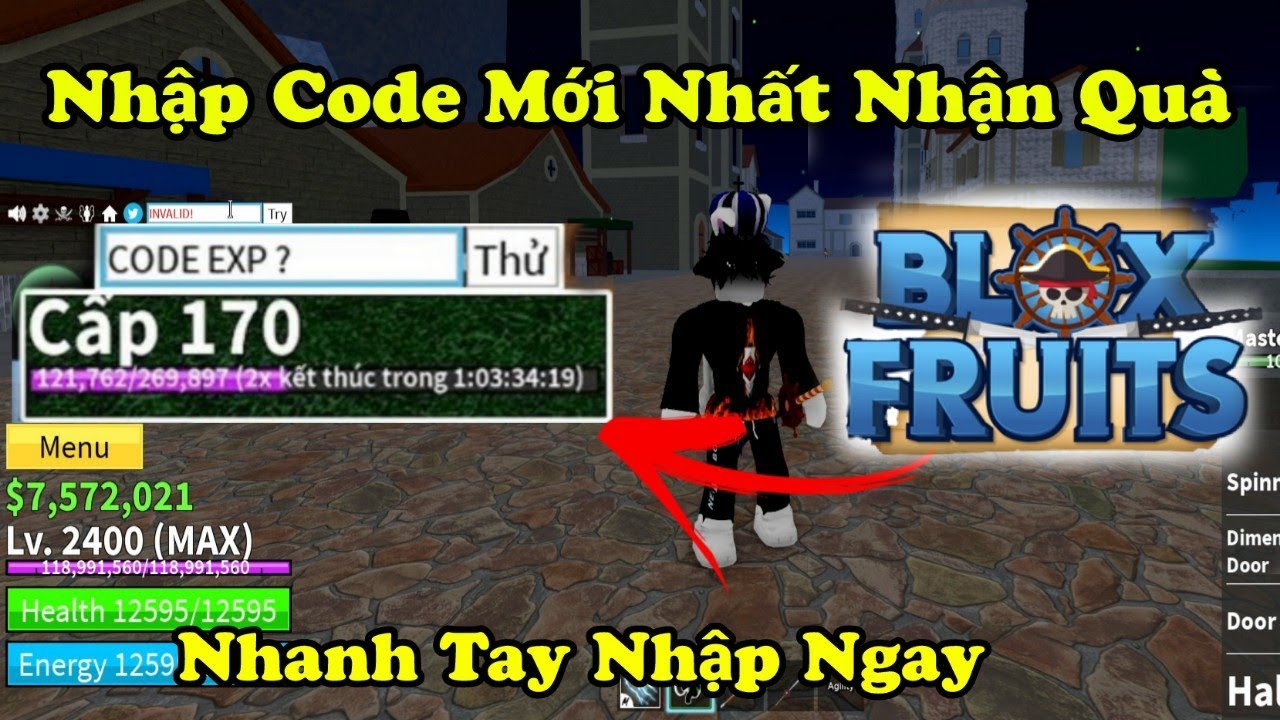 Roblox  Nhập 2 CODE Blox Fruit Mới Nhất 2x Exp Thời Điểm Hiện Tại Vẫn Còn  Nhập Được. - BiliBili