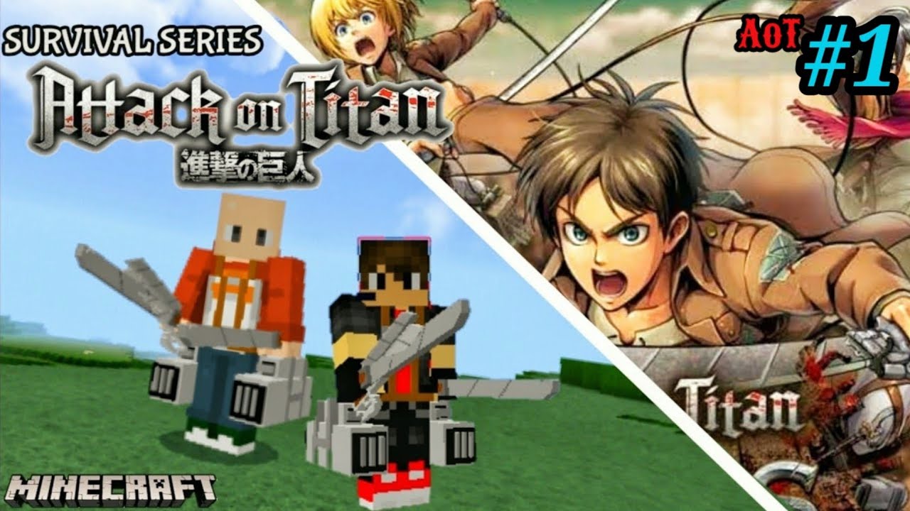 Killing Titans in Minecraft Attack on Titan Mod (Download Link in