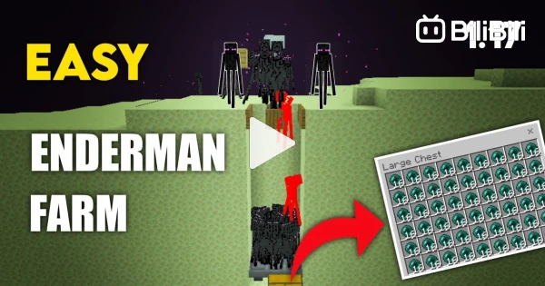 Minecraft EASY Enderman 1 HIT Farm - 1.19 XP farm Tutorial 