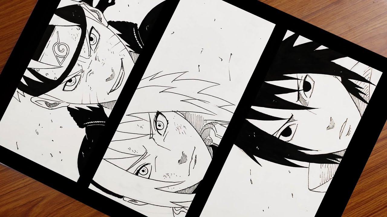 How to Draw Naruto's Face from Team 7 Manga