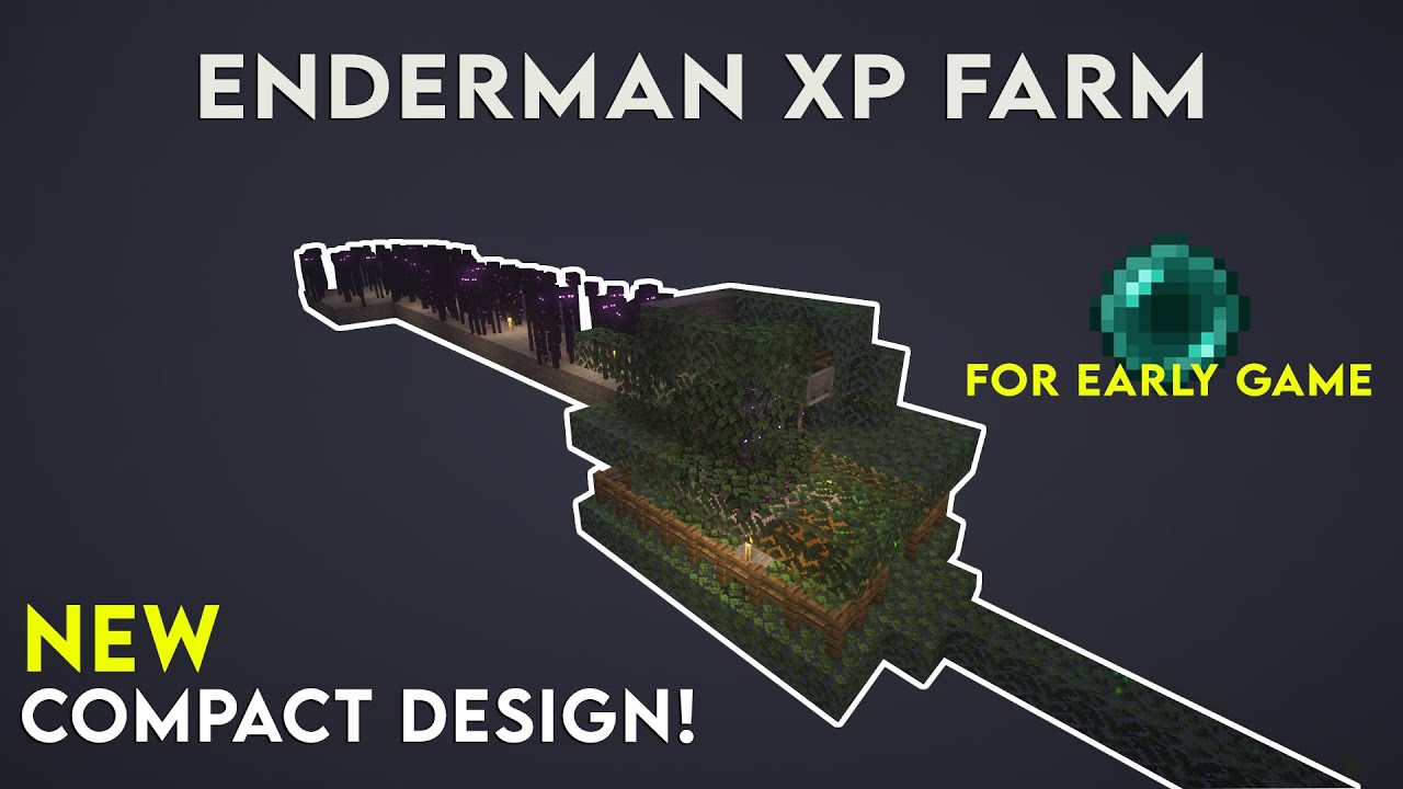 Minecraft EASY Enderman 1 HIT Farm - 1.19 XP farm Tutorial 