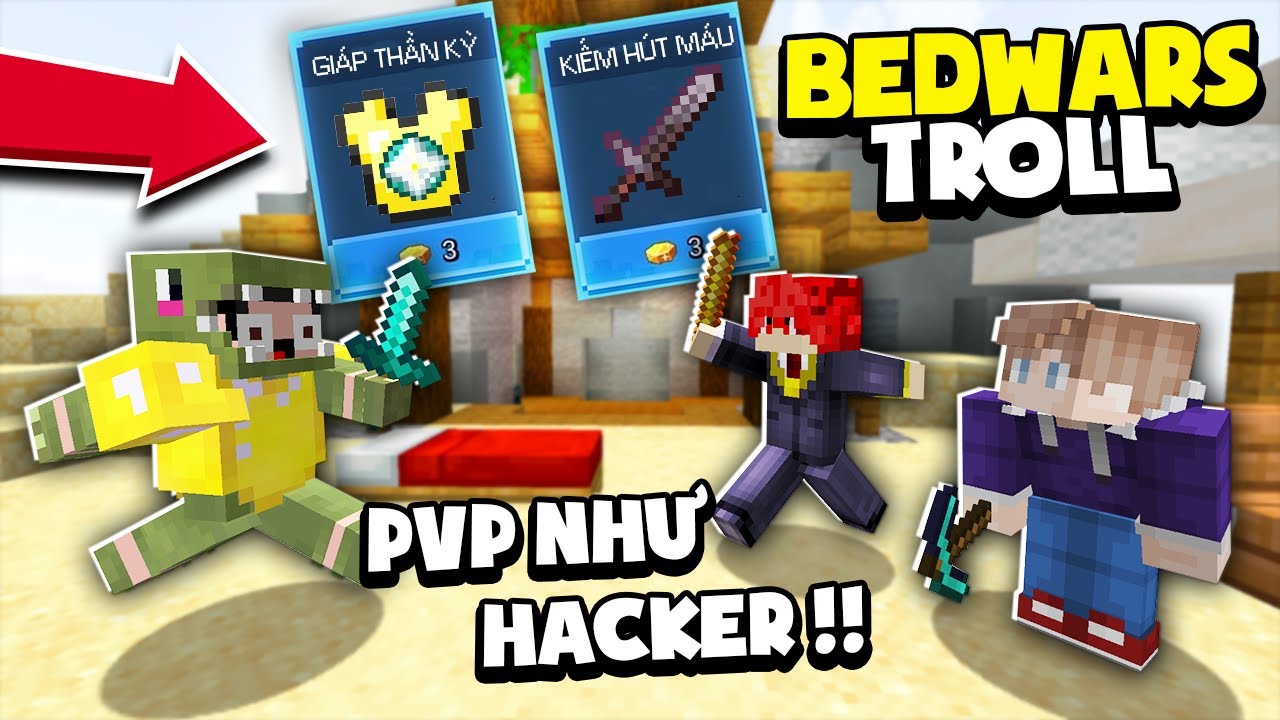 I used GLITCHES to troll a HACKER in Roblox Bedwars! - BiliBili