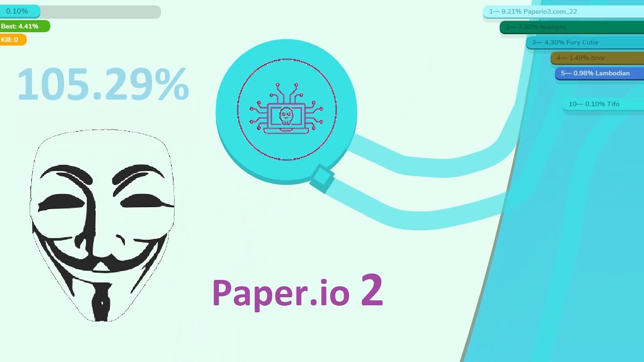 Paper.io 2 Map Control: 100.00% [Cyber Punk] 