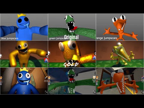 Rainbow Friends Roblox - ALL Jumpscares All Monsters [Blue, Green