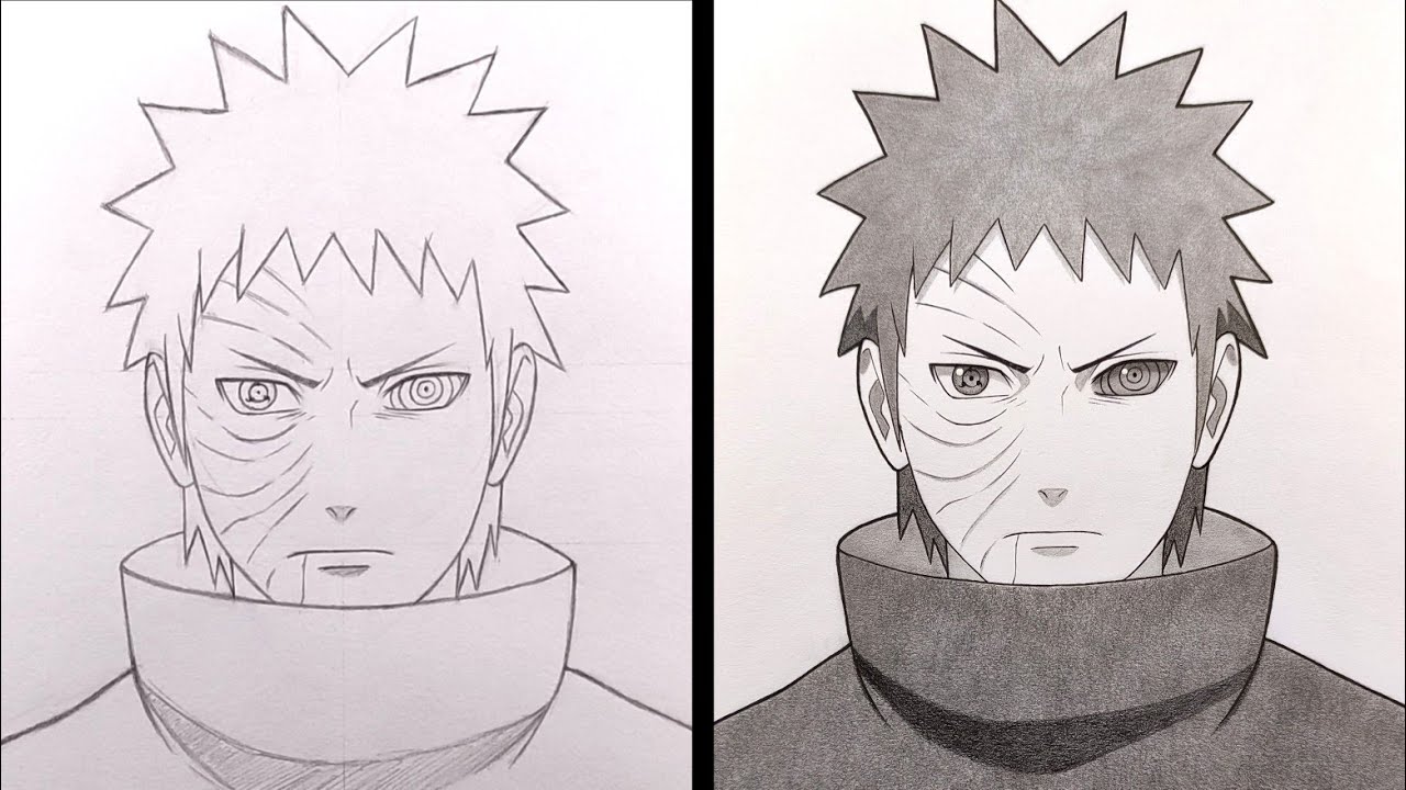 This is Uchiha Obito from Naruto.  Naruto sketch, Naruto drawings, Anime  sketch