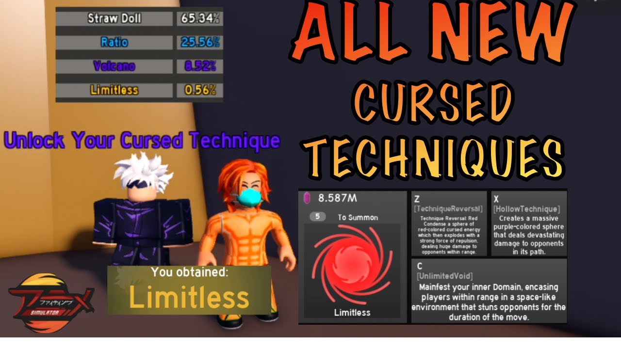 NEW CURSED TECHNIQUES, POWER SPIN WHEEL IN ANIME FIGHTING SIMULATOR UPDATE!  Roblox 