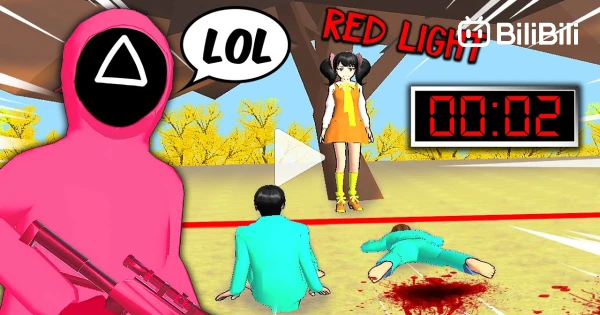 Squid Game Red Light Green Light Game with Alphabet Lore - BiliBili