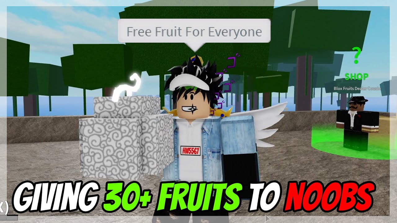 Gifting DRAGON FRUIT or YORU to NOOBS on Blox Fruits, Roblox