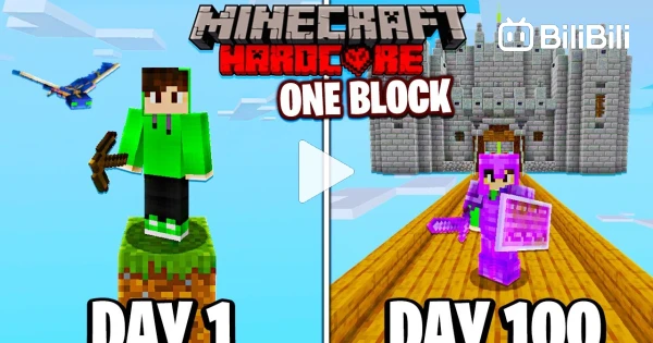 I Survived 100 Days on ONE LUCKY BLOCK in Hardcore Minecraft 