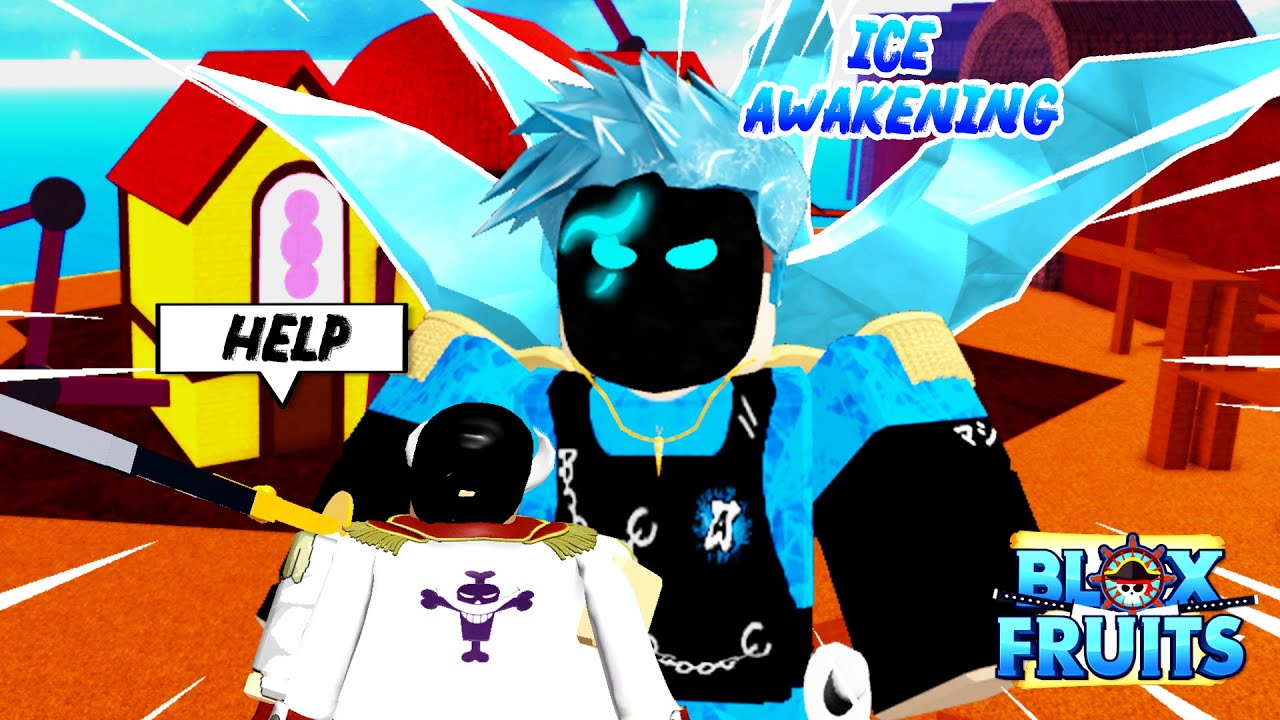 Awakened ICE vs WHITE BEARD in Blox Fruits Update 11 - BiliBili