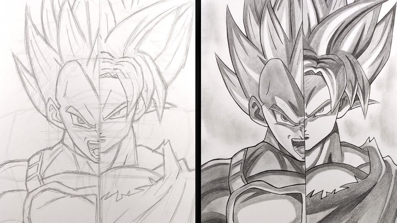 How to draw Goku ( Ultra instinct ), Goku Ultra instict step by step