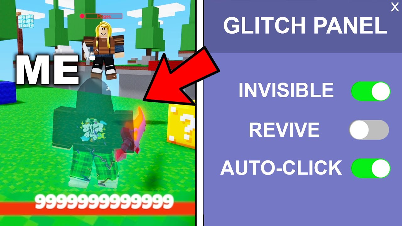 I used GLITCHES to troll a HACKER in Roblox Bedwars! - BiliBili